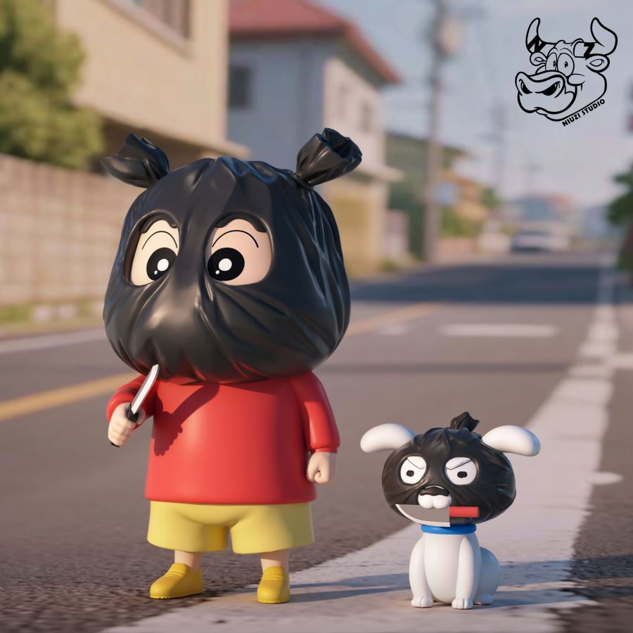 Nohara Shinnosuke and Dog - Crayon Shin-chan