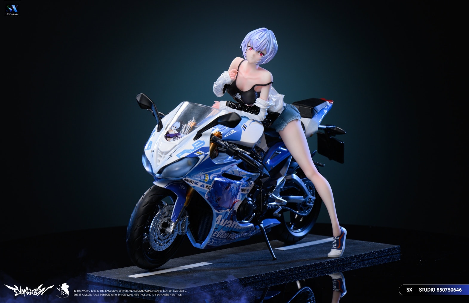 Motorcycle Girl Rei Ayanami - Evangelion