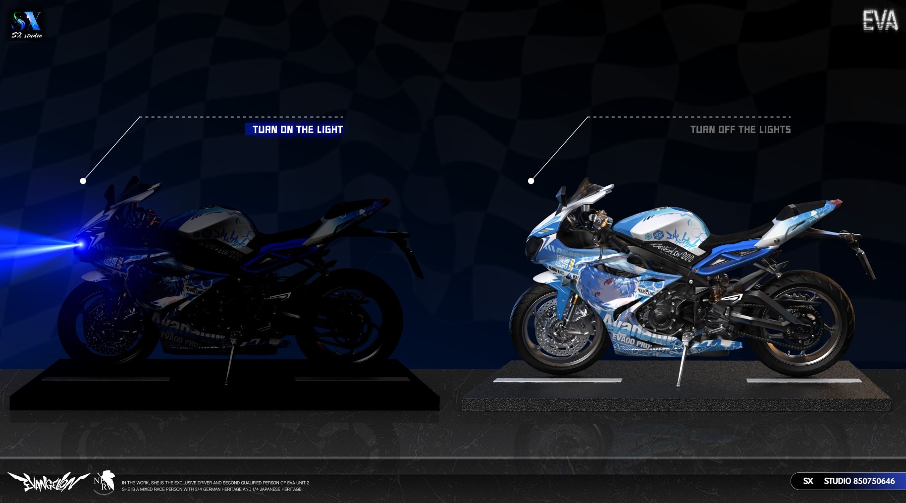 Motorcycle Girl Rei Ayanami - Evangelion