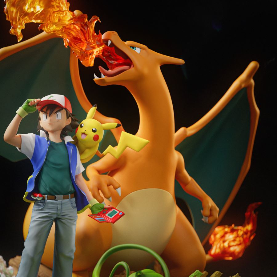 Ash Ketchum & Red Charizard - Pokemon