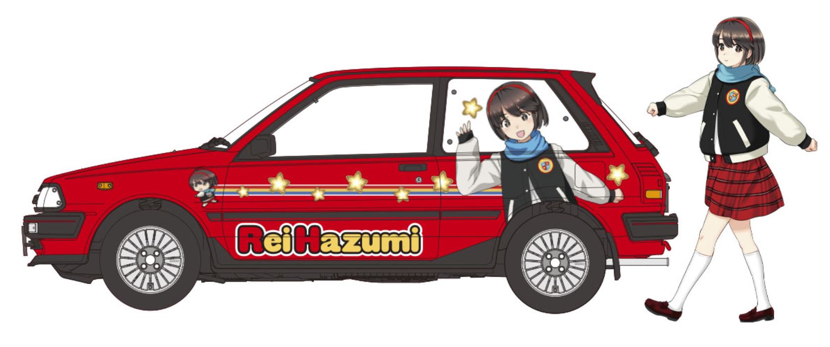 Toyota Starlet EP71 Si Limited (3-door) mid-model Rei Hazumi w/figure