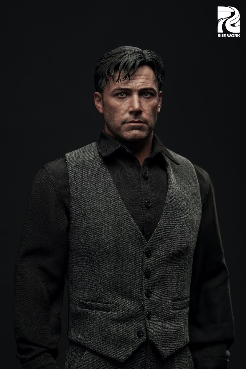 BAT MAN Ben Affleck Grey Vest Costume Hangtag Set 1/6
