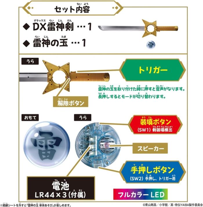 True Samurai Legend YAIBA DX Raijin Sword & Raijin Ball