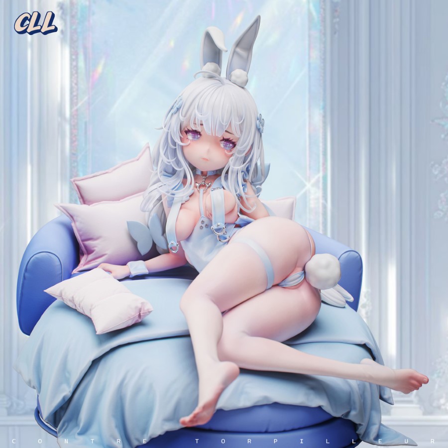 Lazy White Rabbit 1/6