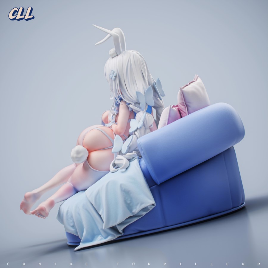 Lazy White Rabbit 1/6