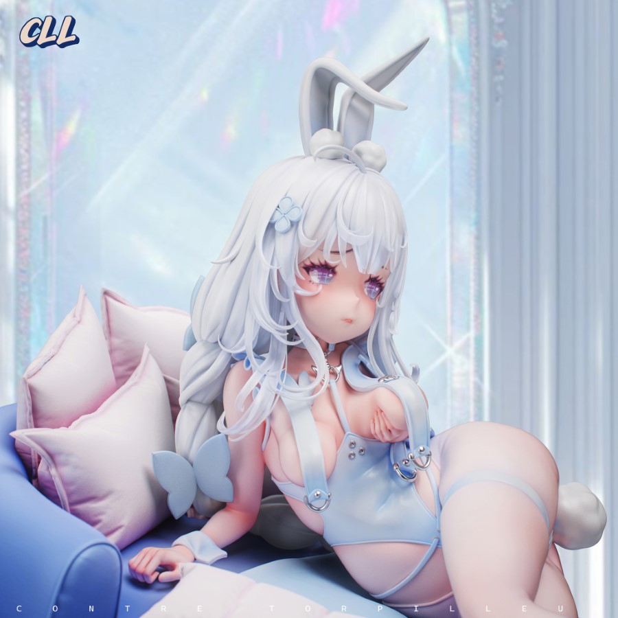 Lazy White Rabbit 1/6