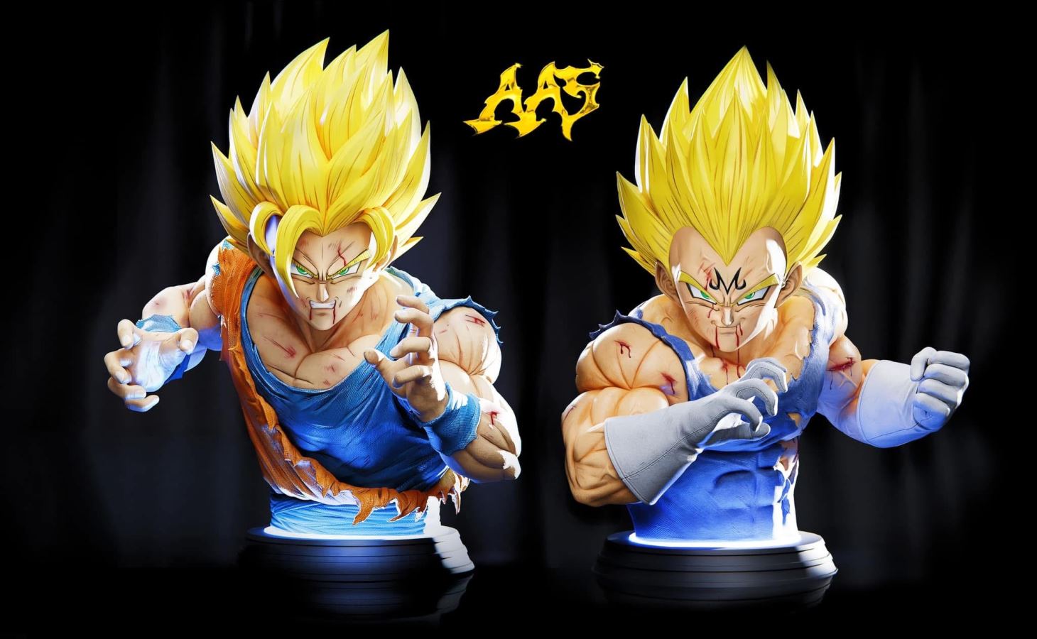 Majin Vegeta & Goku Bust - Dragon Ball