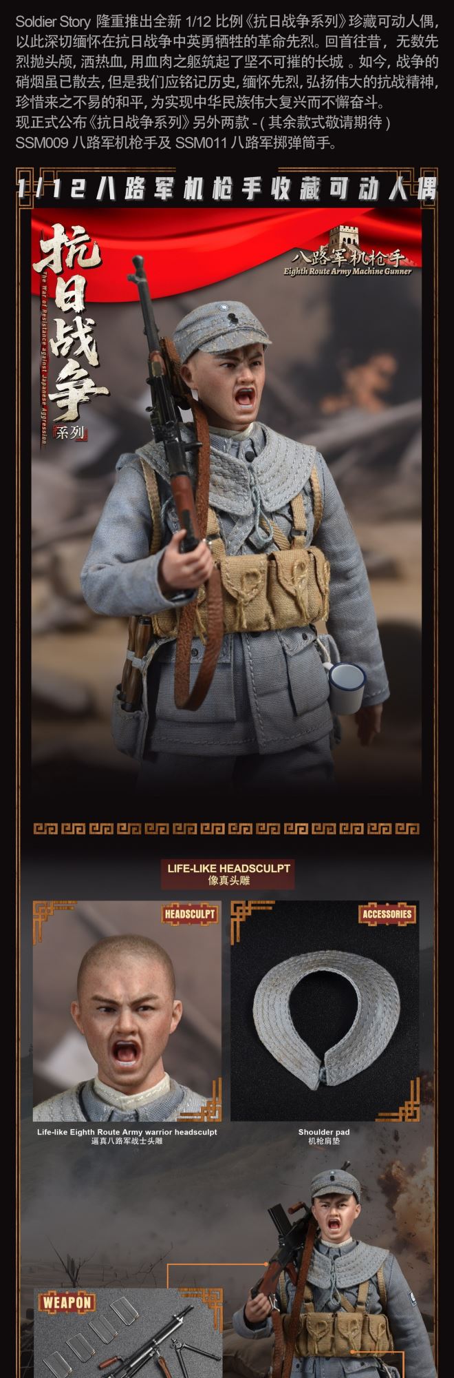 Eighth Route Army Anti-Japanese War - Machine Gunner & Grenadier 1/12