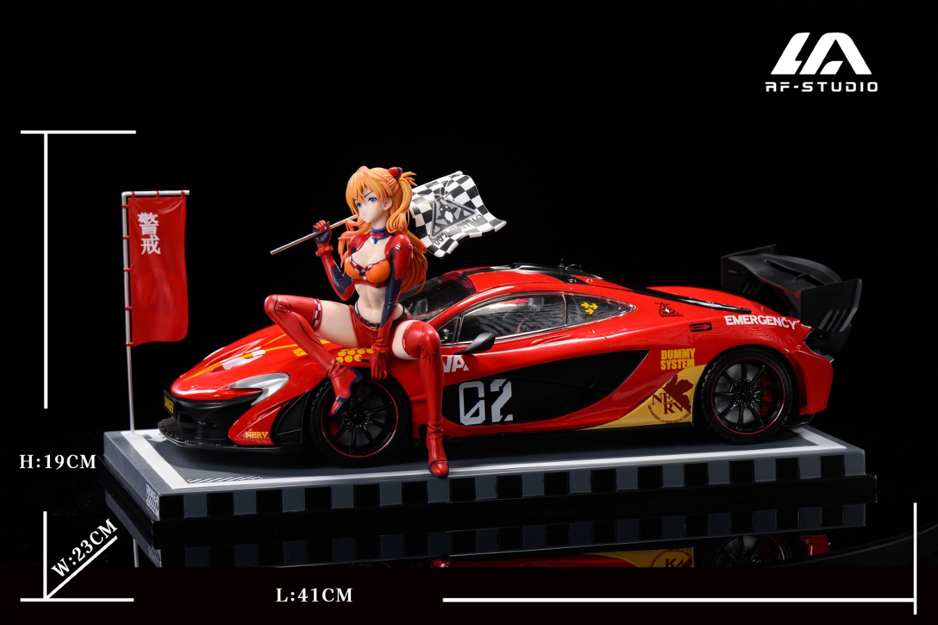 Asuka with McLaren Sports Car - Evangelion
