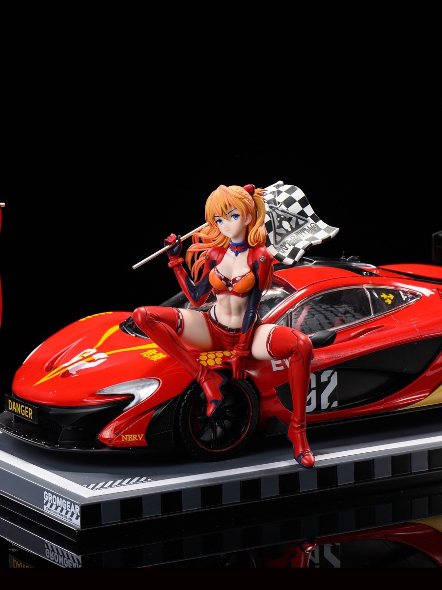 Asuka with McLaren Sports Car - Evangelion