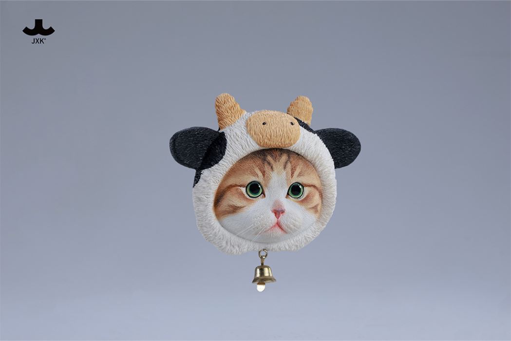 Cute Cat in Milk Cow Hat Magnet