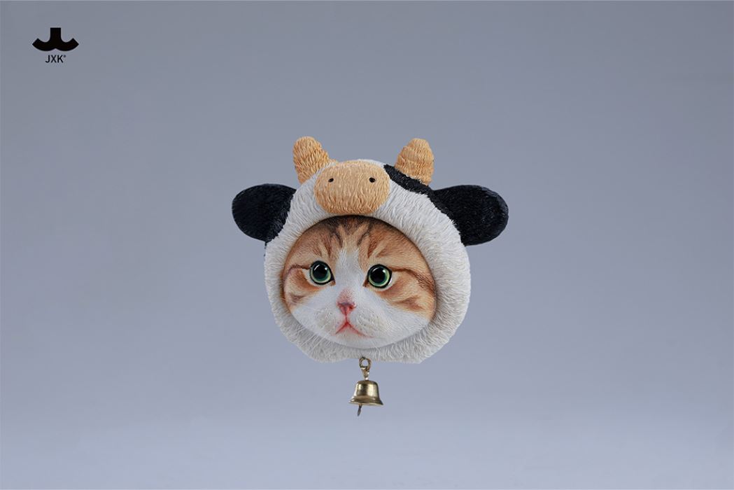 Cute Cat in Milk Cow Hat Magnet