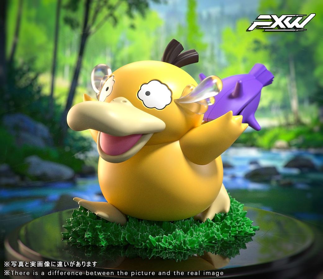 Psyduck with its tail bitten by Shellder