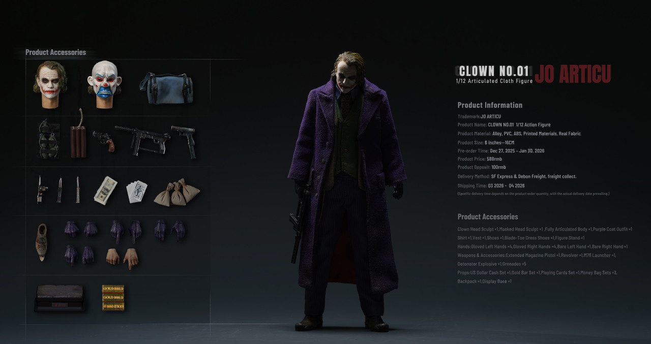 Clown No.01 Articulated Cloth Figure 1/12