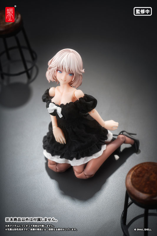 Puff Sleeves One-piece Dress (Black) (DOLL ACCESSORY)