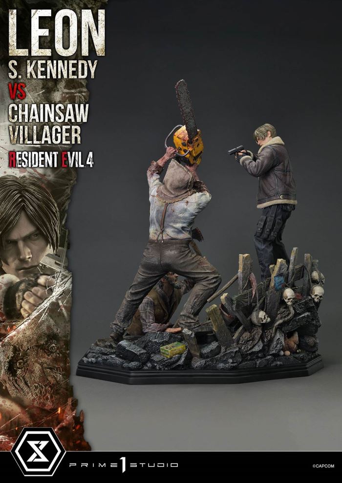 Resident Evil 4 Leon S. Kennedy versus Chainsaw Villager