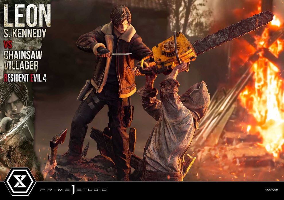 Resident Evil 4 Leon S. Kennedy versus Chainsaw Villager