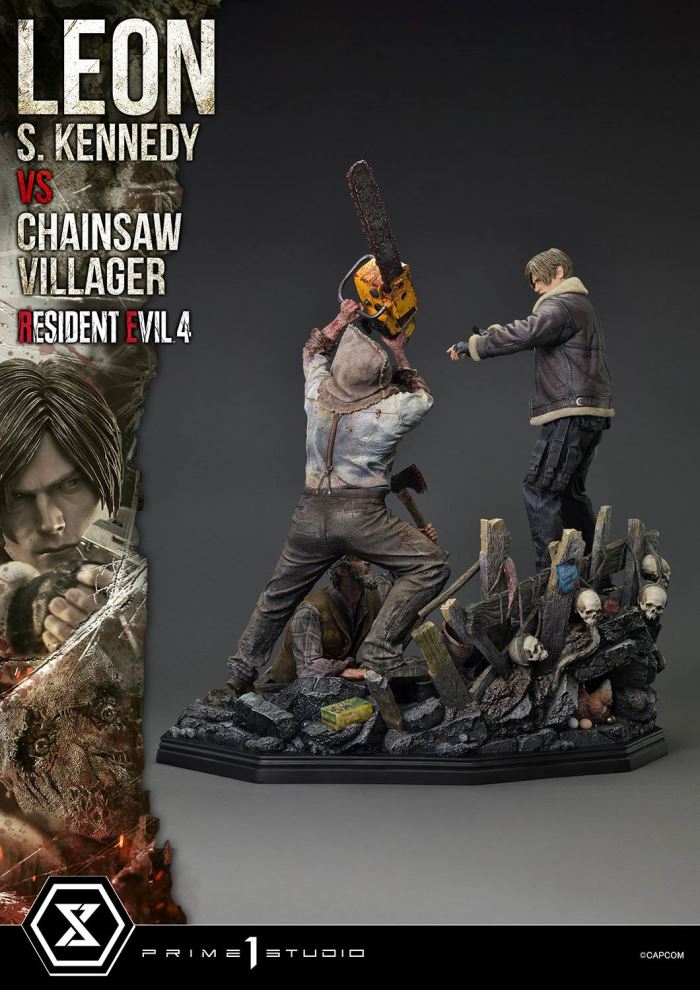 Resident Evil 4 Leon S. Kennedy versus Chainsaw Villager