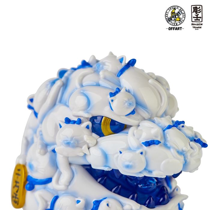 Hundred Cats Red Lotus Mini Fortune Head Carving