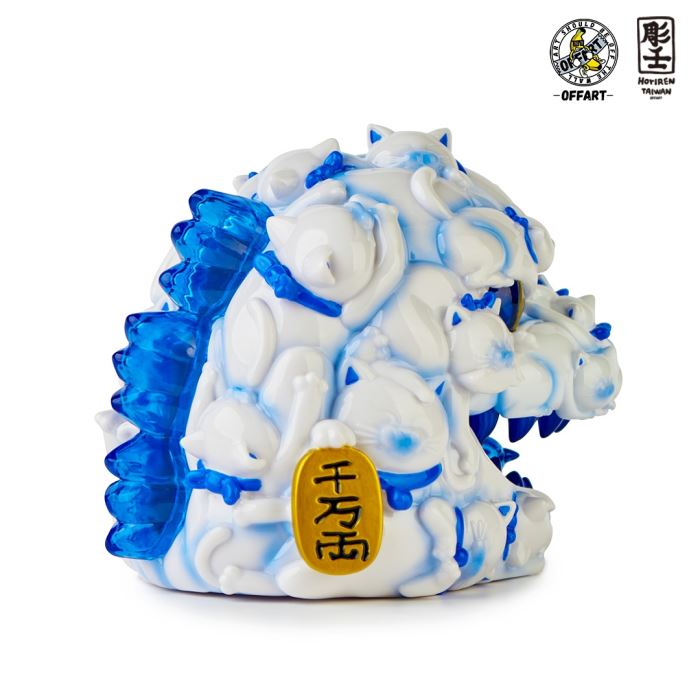 Hundred Cats Red Lotus Mini Fortune Head Carving