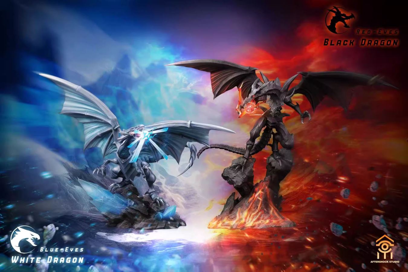 Blue-Eyes White Dragon and Red-Eyes Black Dragon - Yu-Gi-Oh!