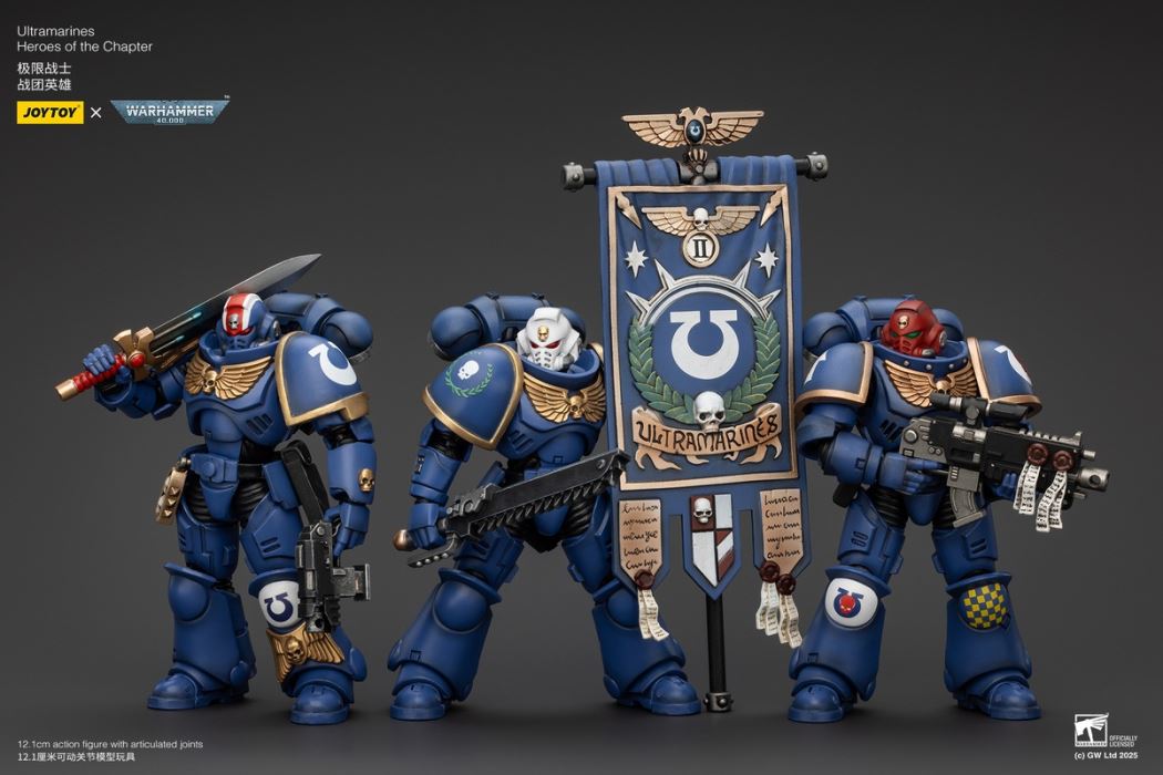 Ultramarines - Veteran Custer / Adjutant Erastas / Flag Bearer Bosca / Leviathan Mecha