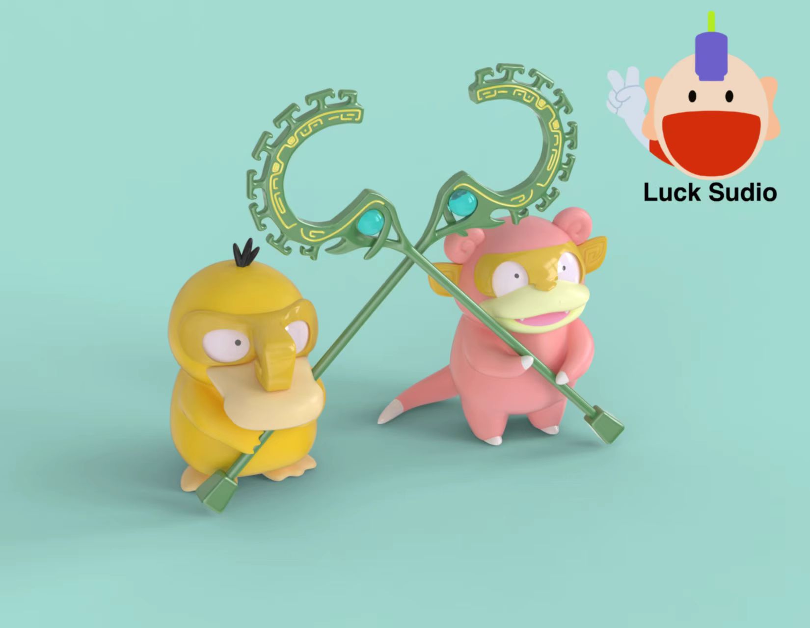 Psyduck and Slowpoke Cos Guardian Beast - Pokemon