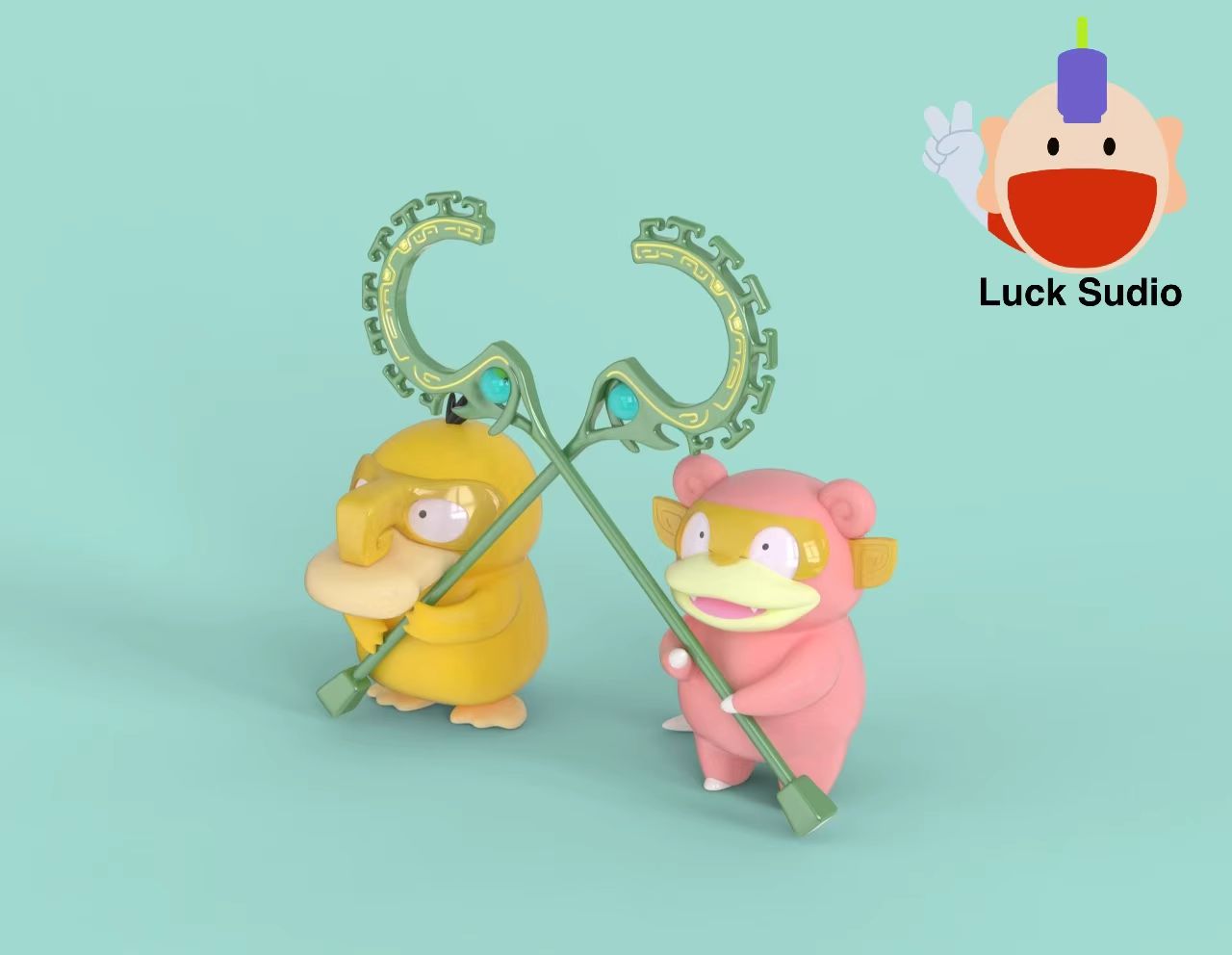 Psyduck and Slowpoke Cos Guardian Beast - Pokemon