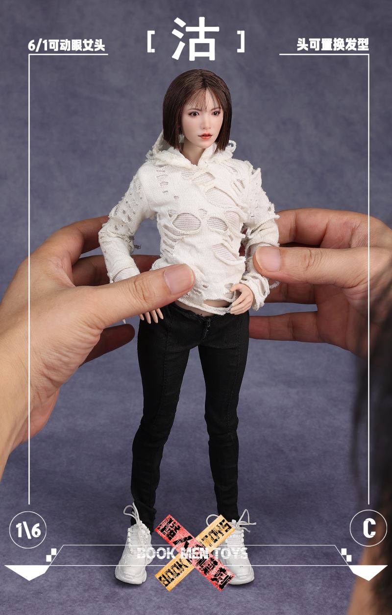 Asian female head sculpture 1/6