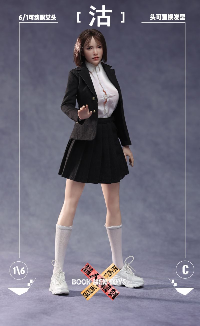 Asian female head sculpture 1/6