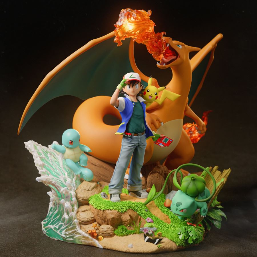 Ash Ketchum & Red Charizard - Pokemon