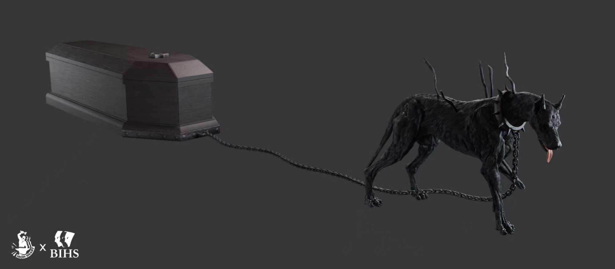 Berserk Black dog pulling coffin of Casca