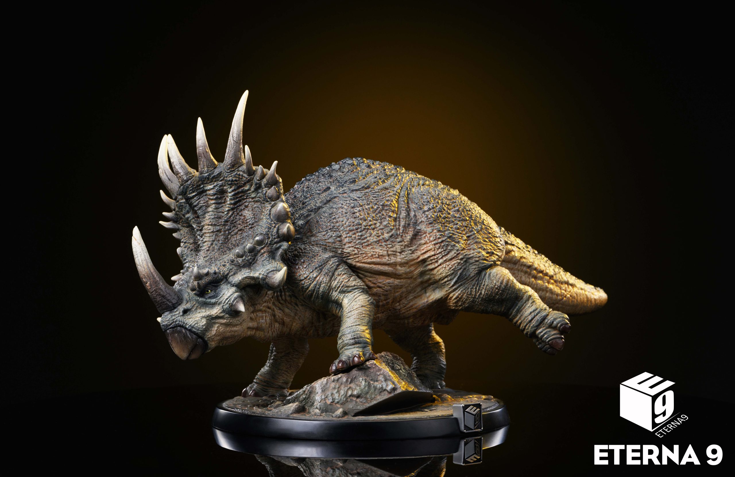 Original Dinosaur Series Triceratops Scene Collectible Model