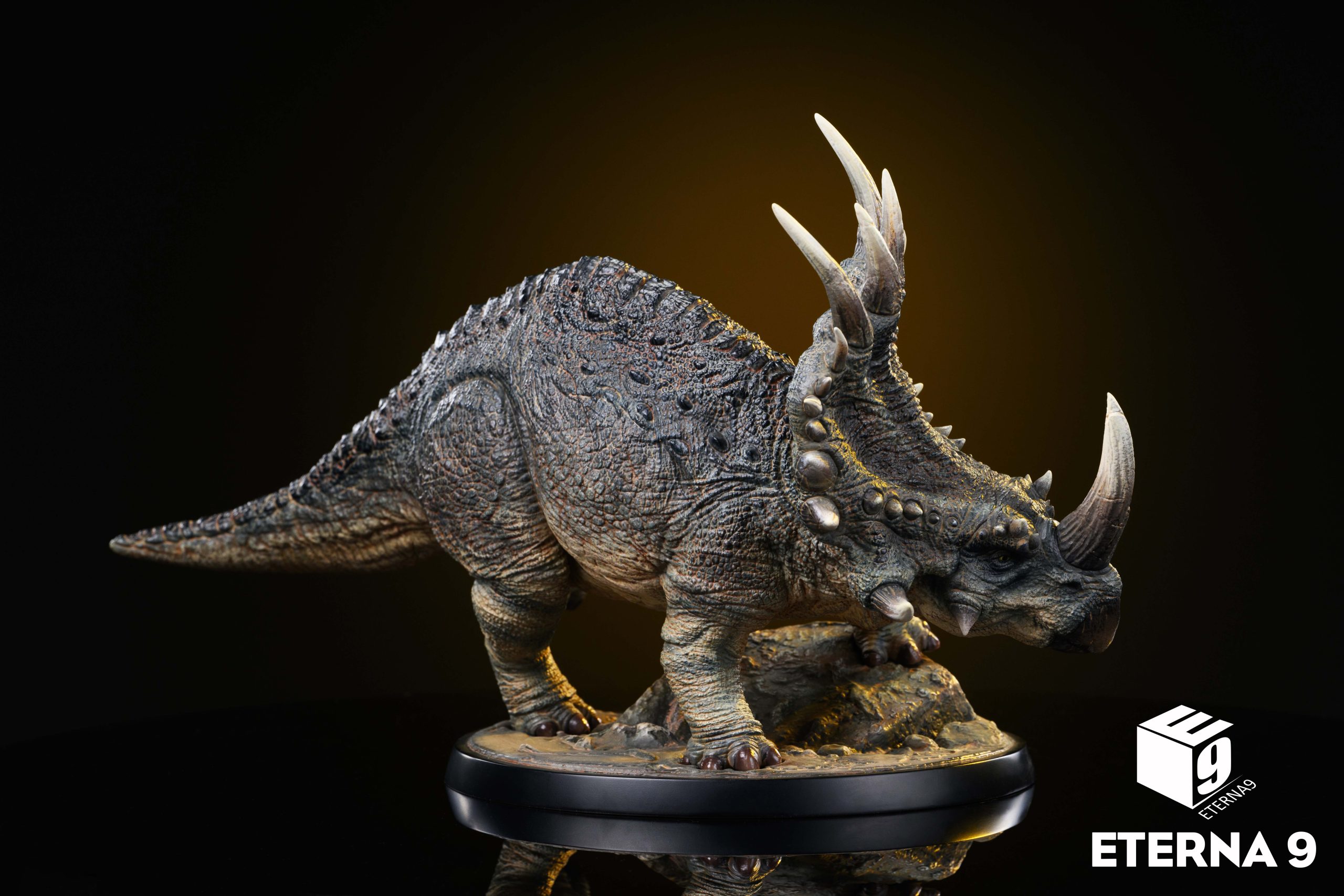 Original Dinosaur Series Triceratops Scene Collectible Model