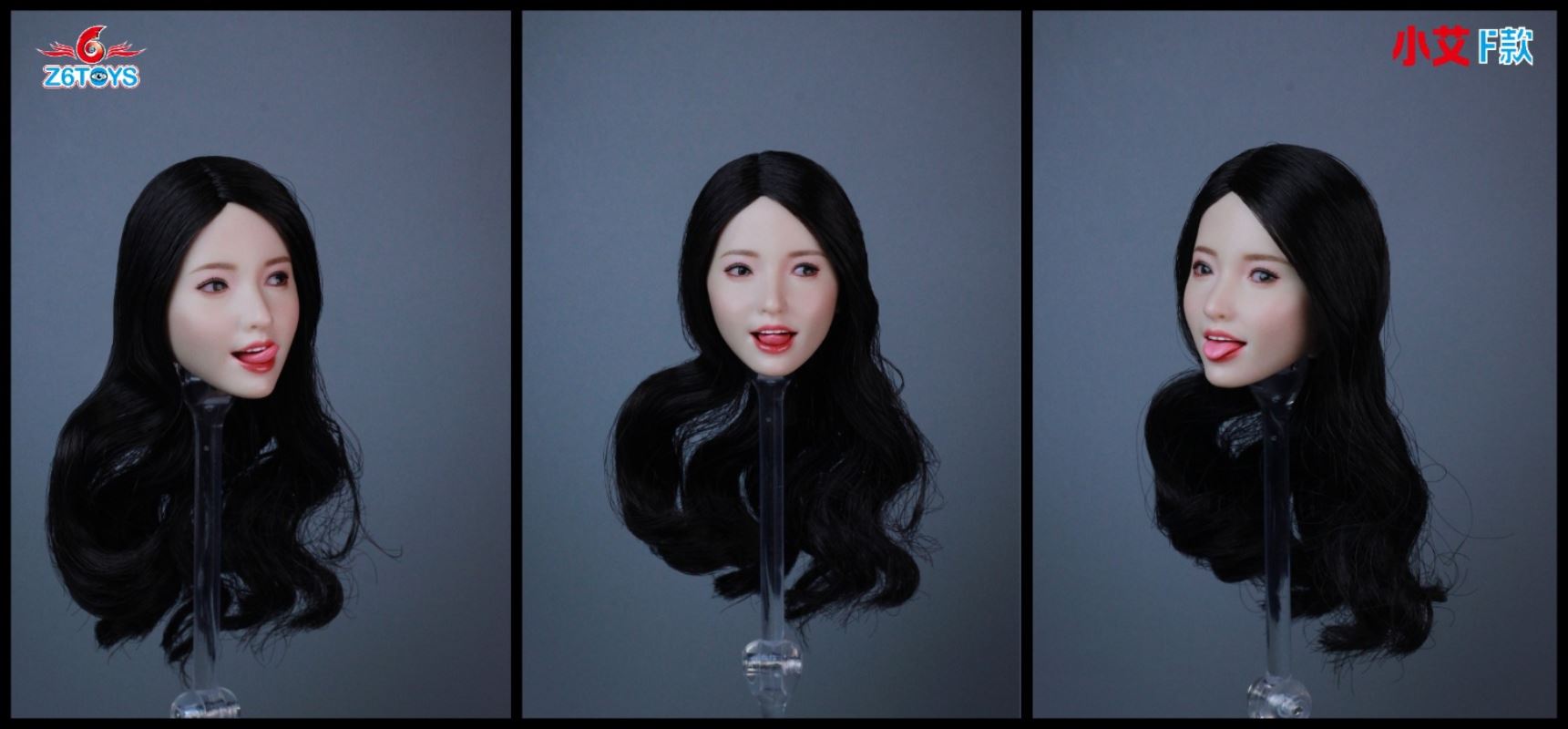 Asian female head sculpture 1/6