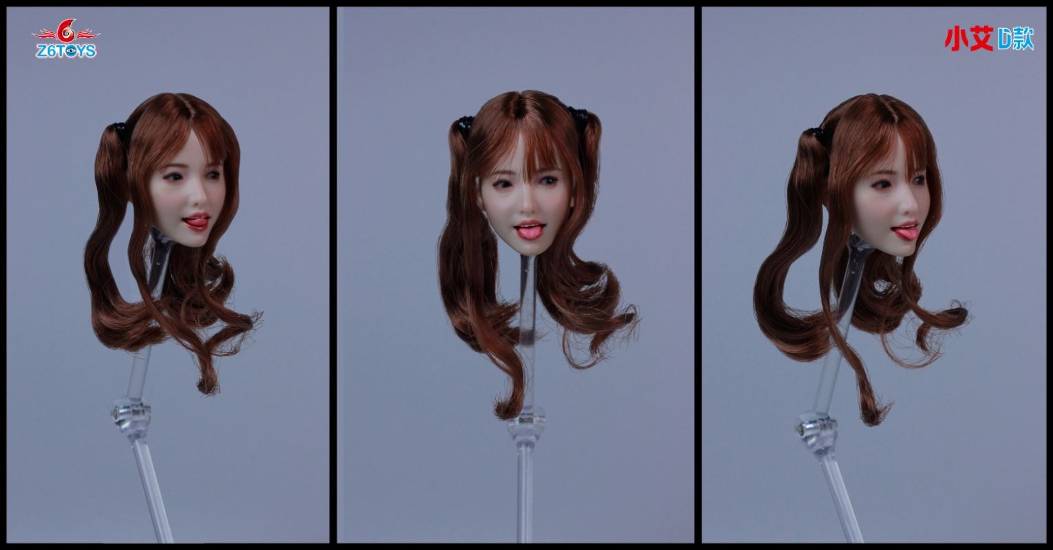 Asian female head sculpture 1/6