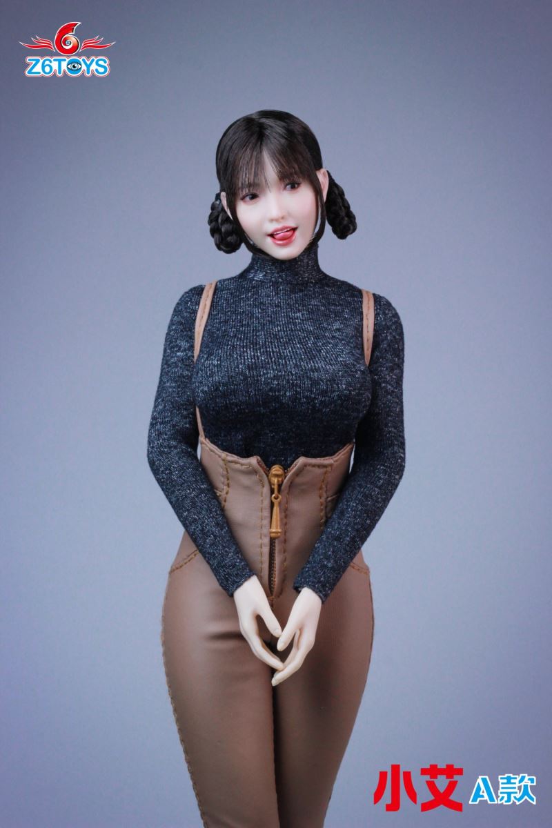 Asian female head sculpture 1/6