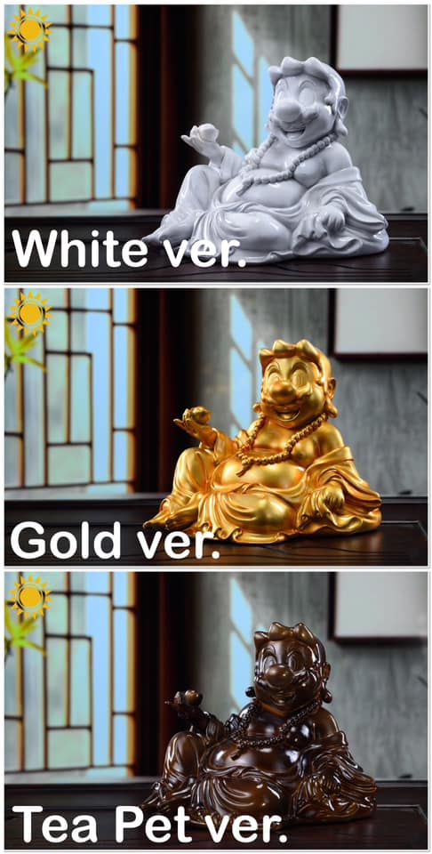 Super Mario - Laughing Buddha Fusion Statue Tea Pet 