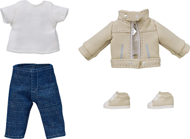 Nendoroid Doll Outfit Set Leather Jacket [ Ivory ]