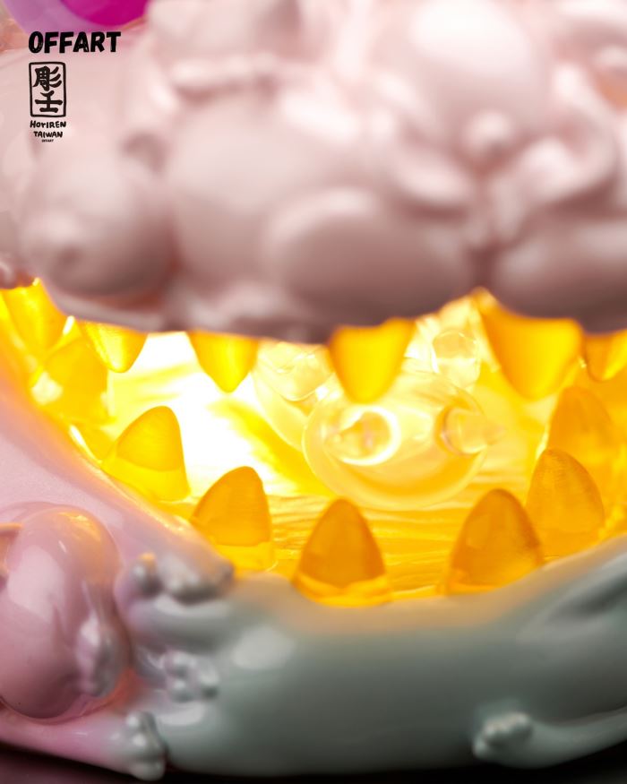 Hundred Cats Red Lotus Mini Lucky Head Sculpture - Sweet Frosting Version