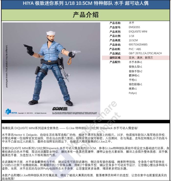 GIJoe Special Forces - Sailor Shipwreck 1/18