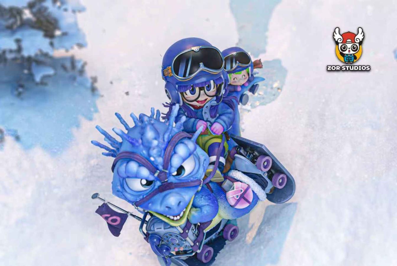 Arale Riding a Dragon