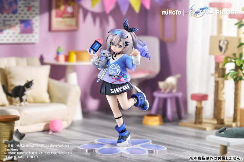 RISE UP+ Honkai: Star Rail Chibi Cat Series Figure Silver Wolf Ver