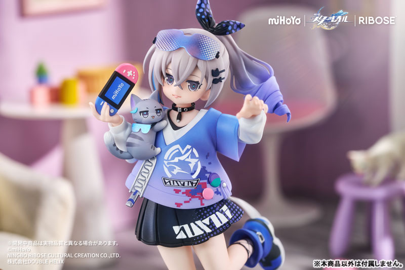 RISE UP+ Honkai: Star Rail Chibi Cat Series Figure Silver Wolf Ver