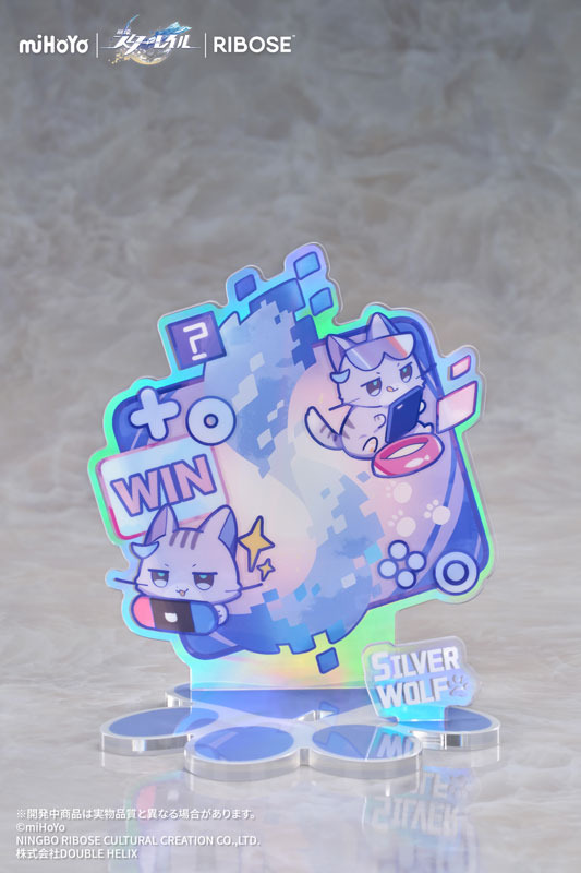 RISE UP+ Honkai: Star Rail Chibi Cat Series Figure Silver Wolf Ver