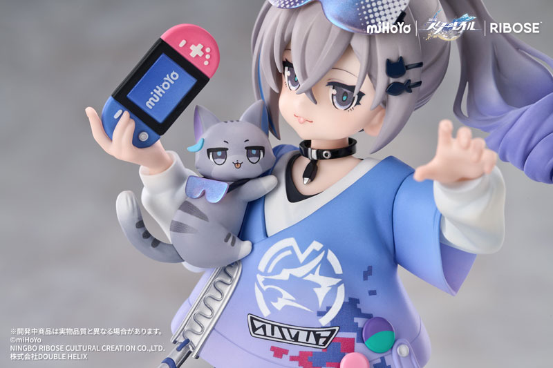 RISE UP+ Honkai: Star Rail Chibi Cat Series Figure Silver Wolf Ver