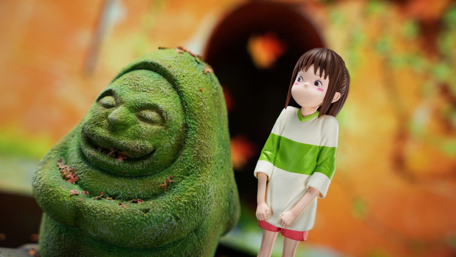 Ogino Chihiro with Stone Statue - Spirited Away