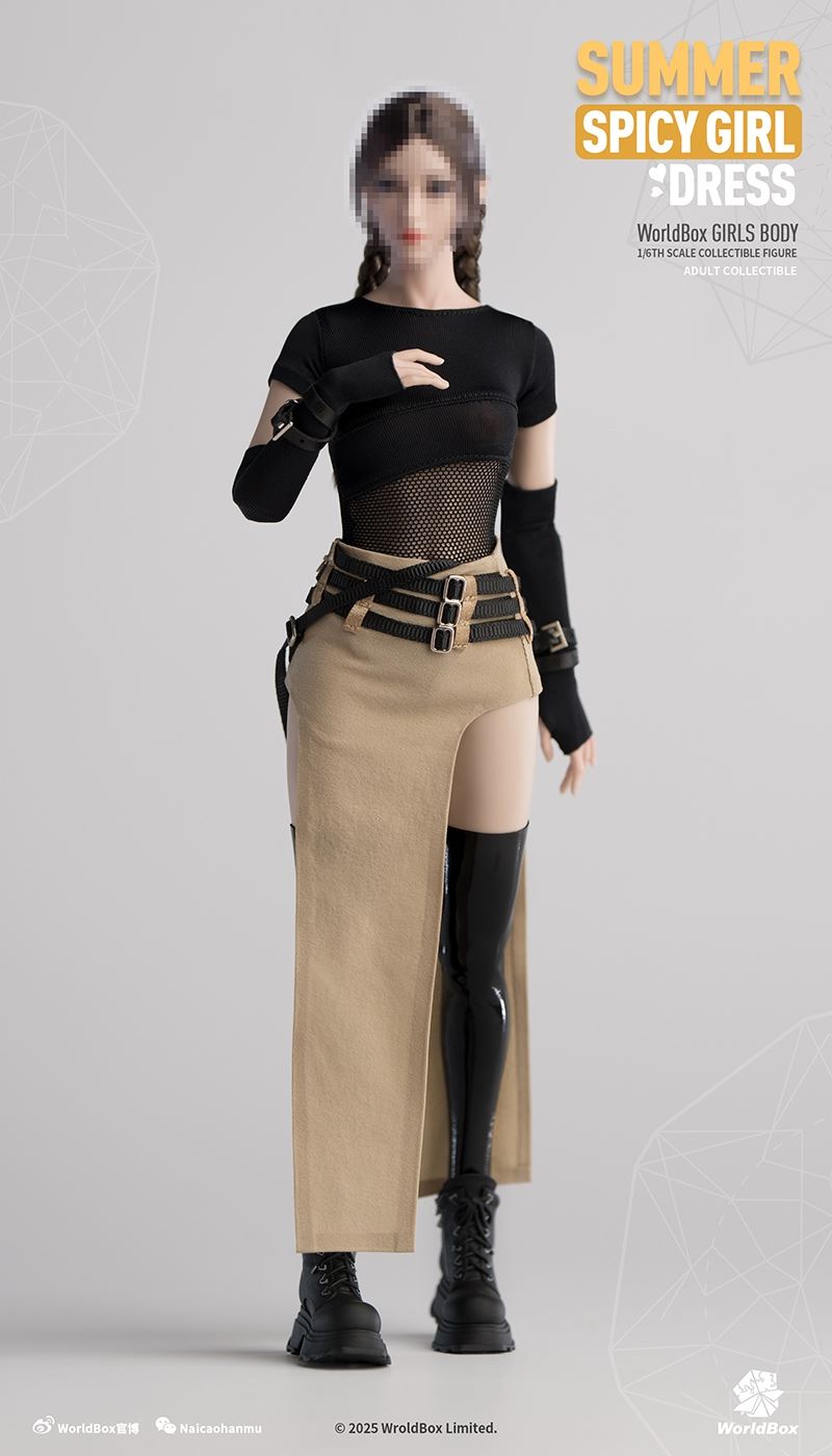 Original 1/6 Spring and Summer Mesh Slit Low Waist Skirt