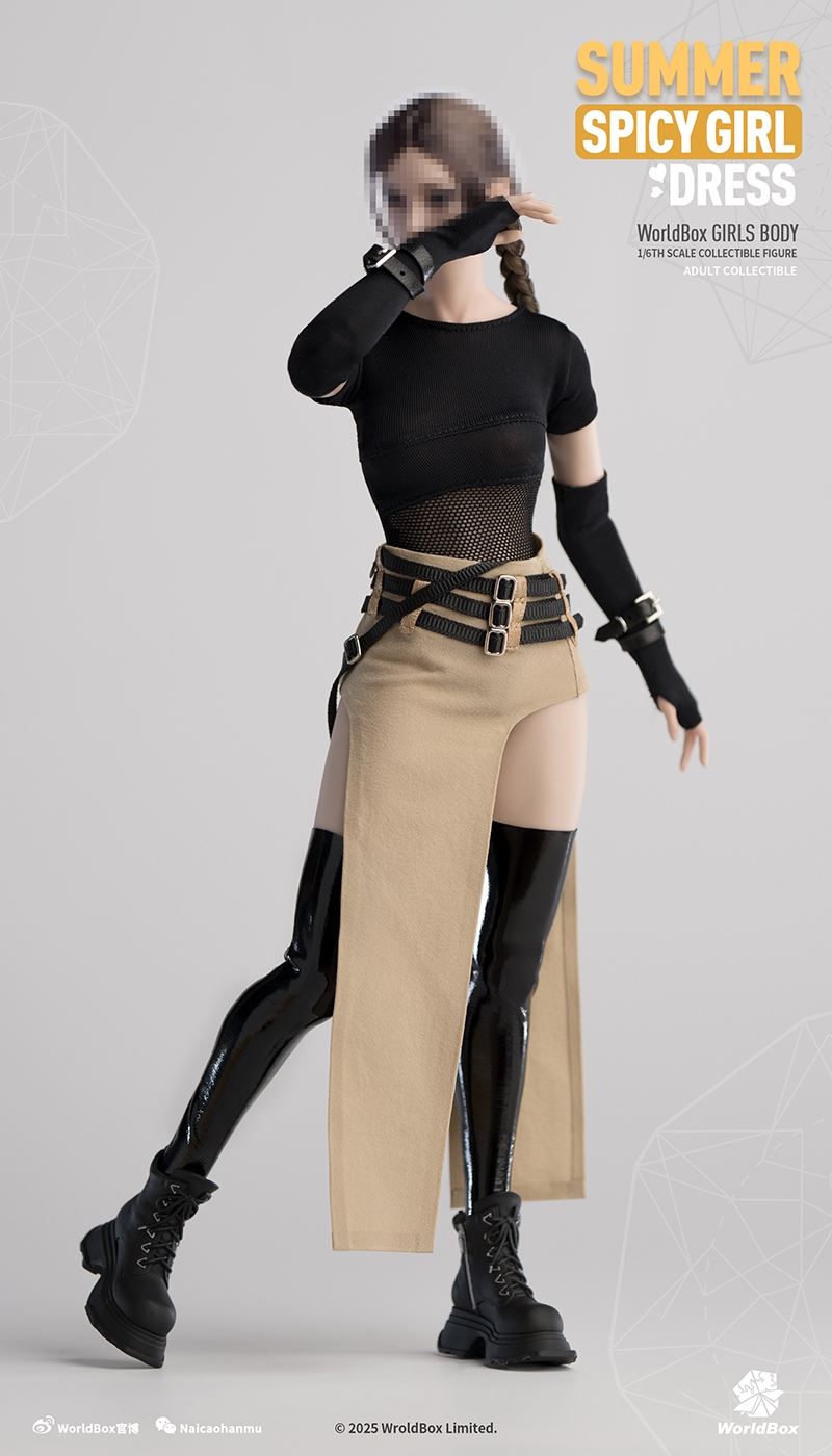 Original 1/6 Spring and Summer Mesh Slit Low Waist Skirt