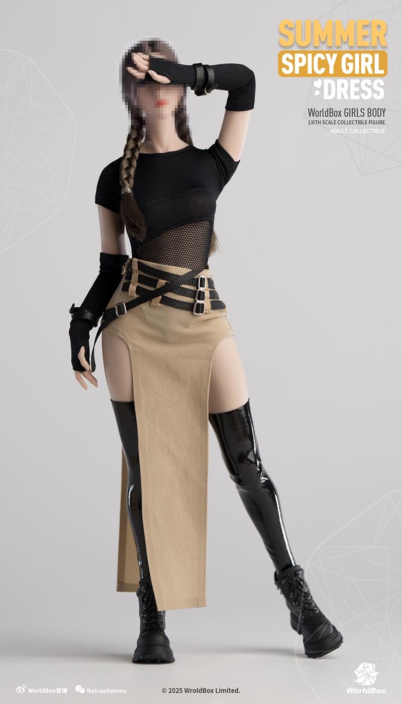 Original 1/6 Spring and Summer Mesh Slit Low Waist Skirt